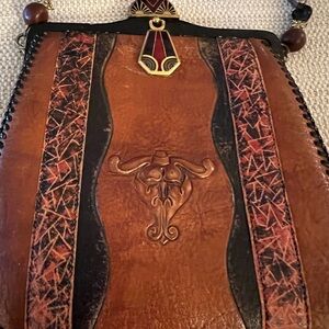 Vintage Brown Leather Handbag